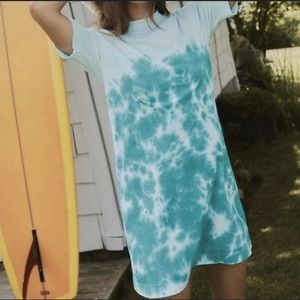 Anthropologie t.la Tie Dye Boho Short Sleeve T-shirt Heidi Dress Blue Size S